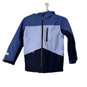 SWISS+TECH Kids Boys Blue Winter Coat with Hood and Lined Sleeve Size S 6/7